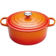 Gietijzeren Ronde cocotte 22cm  3,3L oranjerood 