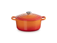 Stoofpan Rond in Geëmailleerd Gietijzer 22cm  3,3L oranjerood