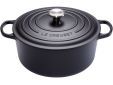 Stoofpan Rond met Zwart Interieur in Geëmailleerd Gietijzer 24cm 4,2L zwart