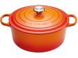 Stoofpan Rond in Geëmailleerd Gietijzer 24cm 4,2L oranjerood