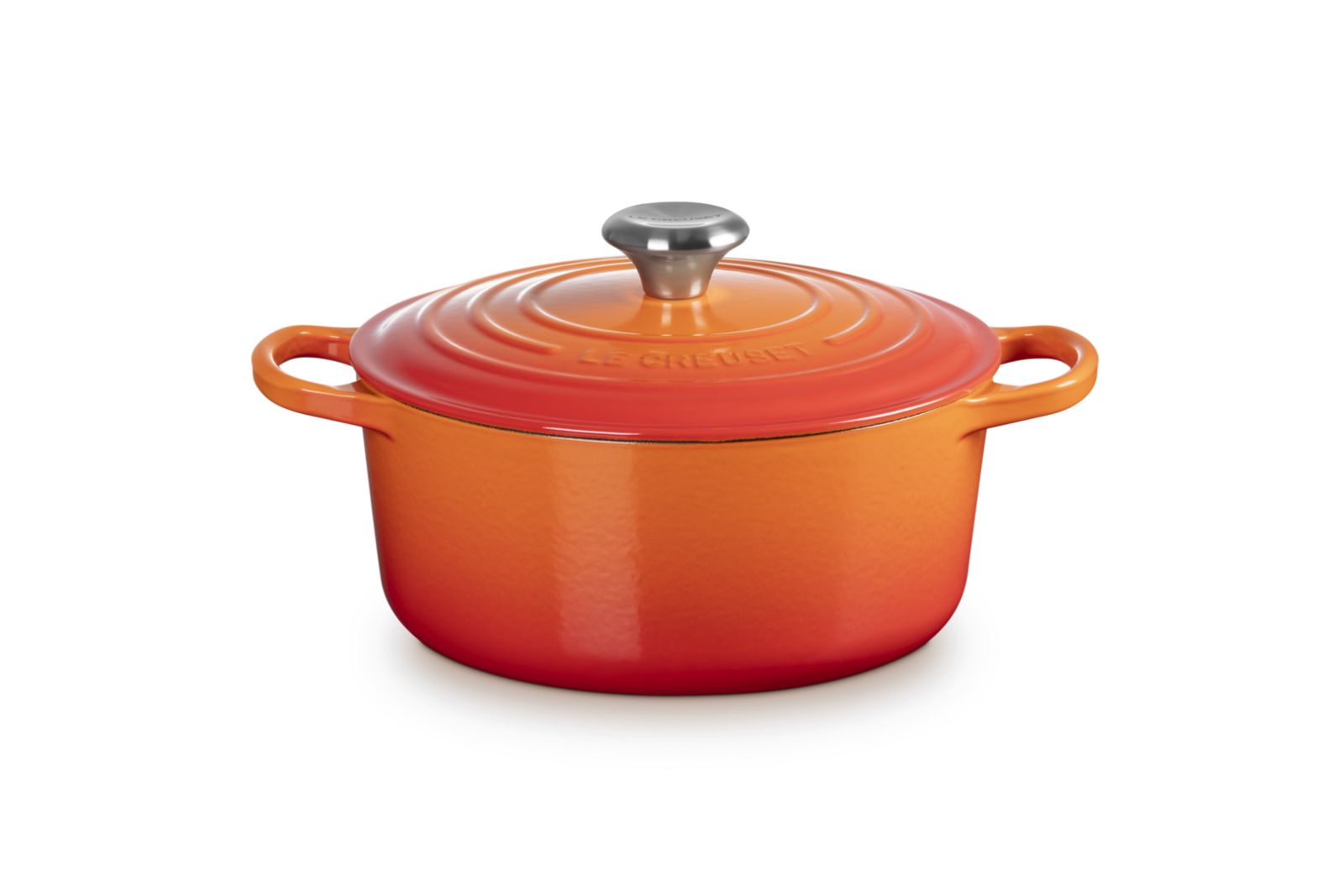 Stoofpan Rond in Geëmailleerd Gietijzer 24cm 4,2L oranjerood