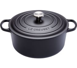 Gietijzeren Ronde cocotte met zwart interieur 26cm 5,3L zwart Le Creuset