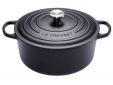 Stoofpan Rond met Zwart Interieur in Geëmailleerd Gietijzer 28cm 6,7L mat zwart