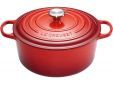 Gietijzeren Ronde cocotte 28cm 6,7L Kers