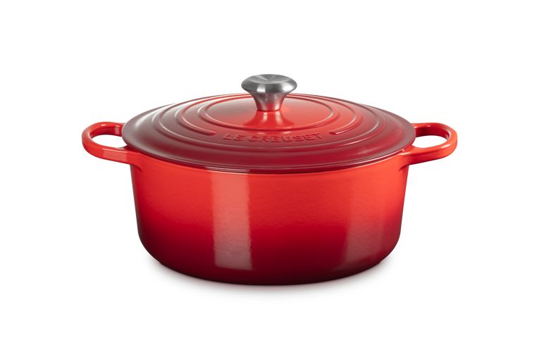 Stoofpan Rond in Geëmailleerd Gietijzer 28cm 6,7L Kersenrood