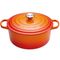 Gietijzeren Ronde cocotte 28cm 6,7L oranjerood 