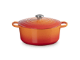 Stoofpan Rond in Geëmailleerd Gietijzer 28cm 6,7L oranjerood