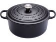 Stoofpan Rond met Zwart Interieur in Geëmailleerd Gietijzer 30cm 8,1L zwart