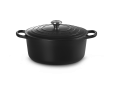 Stoofpan Rond met Zwart Interieur in Geëmailleerd Gietijzer 30cm 8,1L zwart
