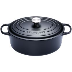 Gietijzeren Ovale Cocotte met zwart interieur 27cm 4,1L zwart 