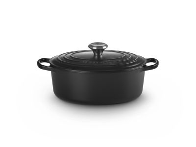 Stoofpan Ovaal met Zwart Interieur in Geëmailleerd Gietijzer 27cm 4,1L zwart