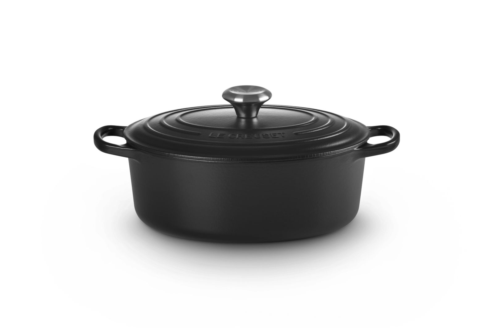 Stoofpan Ovaal met Zwart Interieur in Geëmailleerd Gietijzer 27cm 4,1L zwart