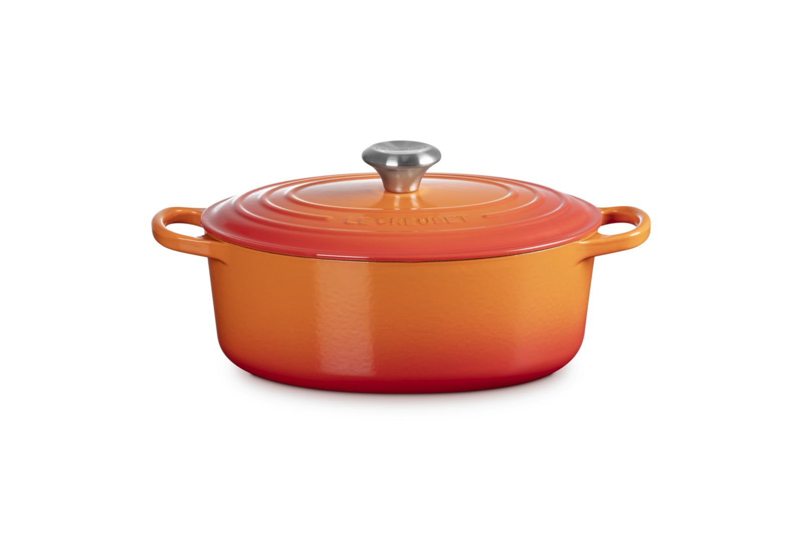 Stoofpan Ovaal in Geëmailleerd Gietijzer 27cm 4,1L oranjerood