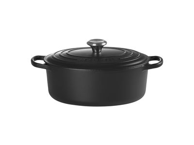 Stoofpan Ovaal met Zwart Interieur in Geëmailleerd Gietijzer 29cm 4,7L zwart