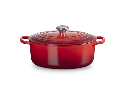 Stoofpan Ovaal in Geëmailleerd Gietijzer 29cm 4,7L Kersenrood