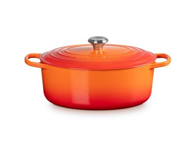 Stoofpan Ovaal in Geëmailleerd Gietijzer 31cm 6,3L Oranjerood