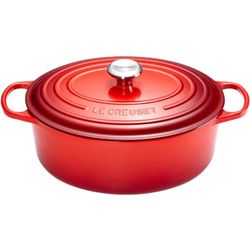 Gietijzeren Ovale cocotte 33cm 7,5L Kersenrood 