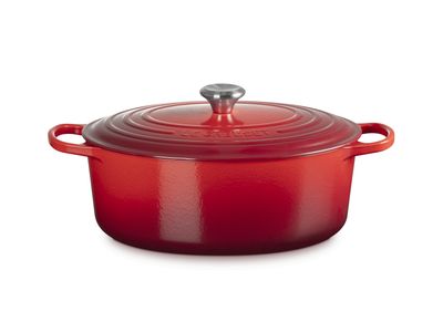 Stoofpan Ovaal in Geëmailleerd Gietijzer 33cm 7,5L Kersenrood