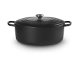 Stoofpan Ovaal met Zwart Interieur in Geëmailleerd Gietijzer 35cm 8,9L zwart