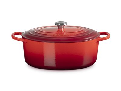 Stoofpan Ovaal in Geëmailleerd Gietijzer 35cm 8,9L Kersenrood