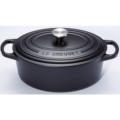 Gietijzeren Ovale Cocotte met zwart interieur 40cm 13,9L Zwart  Le Creuset