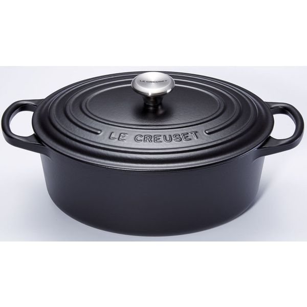 Le Creuset Gietijzeren Ovale Cocotte met zwart interieur 40cm 13,9L Zwart