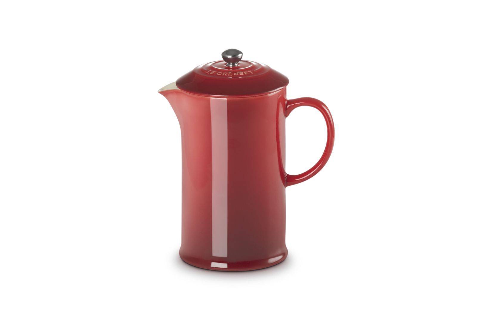 Koffiepot met Pers in Aardewerk 1l Kersenrood