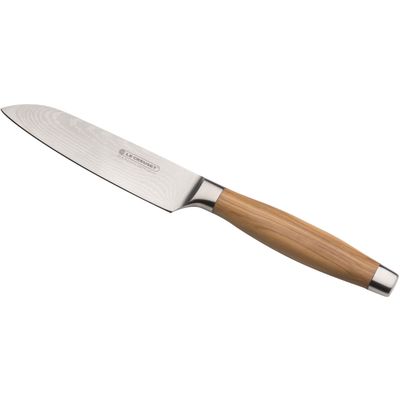 Couteau Santoku avec manche en bois d'olivier 14cm Bois  Le Creuset