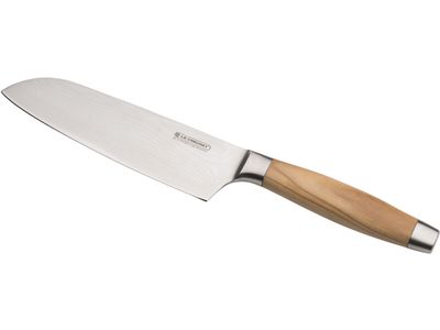 Couteau Santoku avec manche en bois d'olivier 18cm Bois