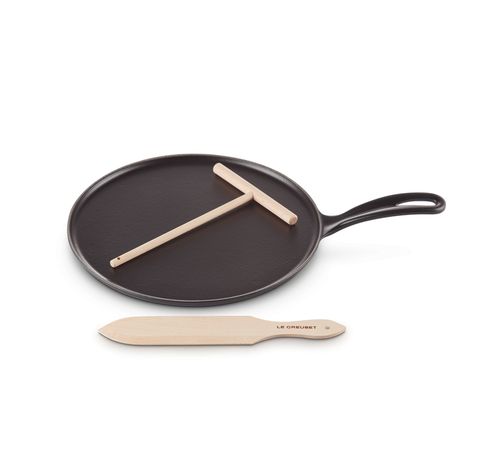 Petite crêpière en fonte émaillée 27cm Noire Mat  Le Creuset