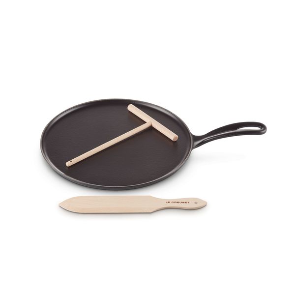 Pannenkoekenpan in Geëmailleerd Gietijzer 27cm Mat Zwart 