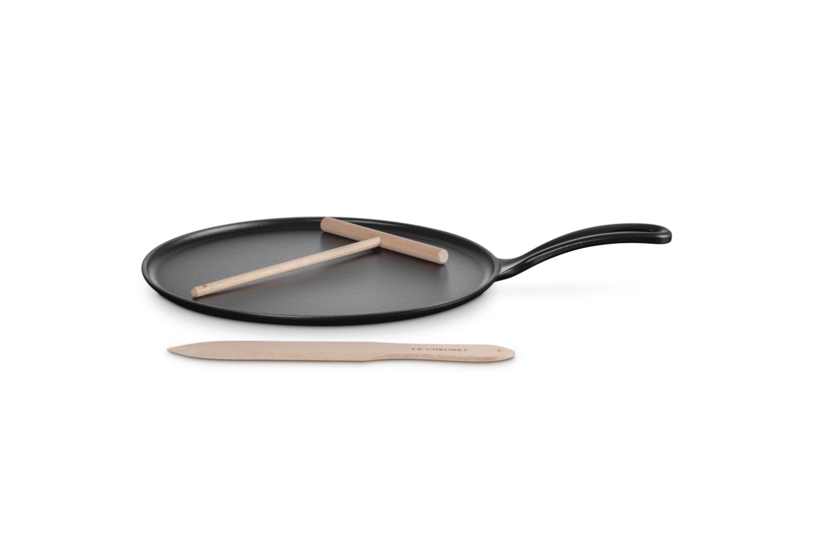Pannenkoekenpan in Geëmailleerd Gietijzer 27cm Mat Zwart