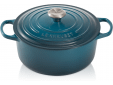 Gietijzeren Ronde cocotte 24cm 4,2L Deep Teal