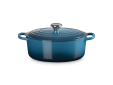 Stoofpan Ovaal in Geëmailleerd Gietijzer 29cm 4,7L Deep Teal