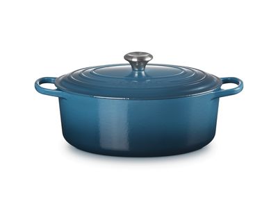 Stoofpan Ovaal in Geëmailleerd Gietijzer 31cm 6,3L Deep Teal
