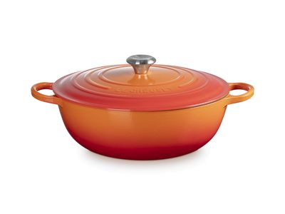 Marmite in Geëmailleerd Gietijzer 32cm 7L Oranjerood