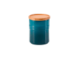 Voorraadpot M in Aardewerk met Houten Deksel 10cm 0,54L Deep Teal 