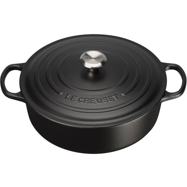 Le Creuset Stoofpan Rond Laag in Geëmailleerd Gietijzer 30cm 6,2L Mat zwart