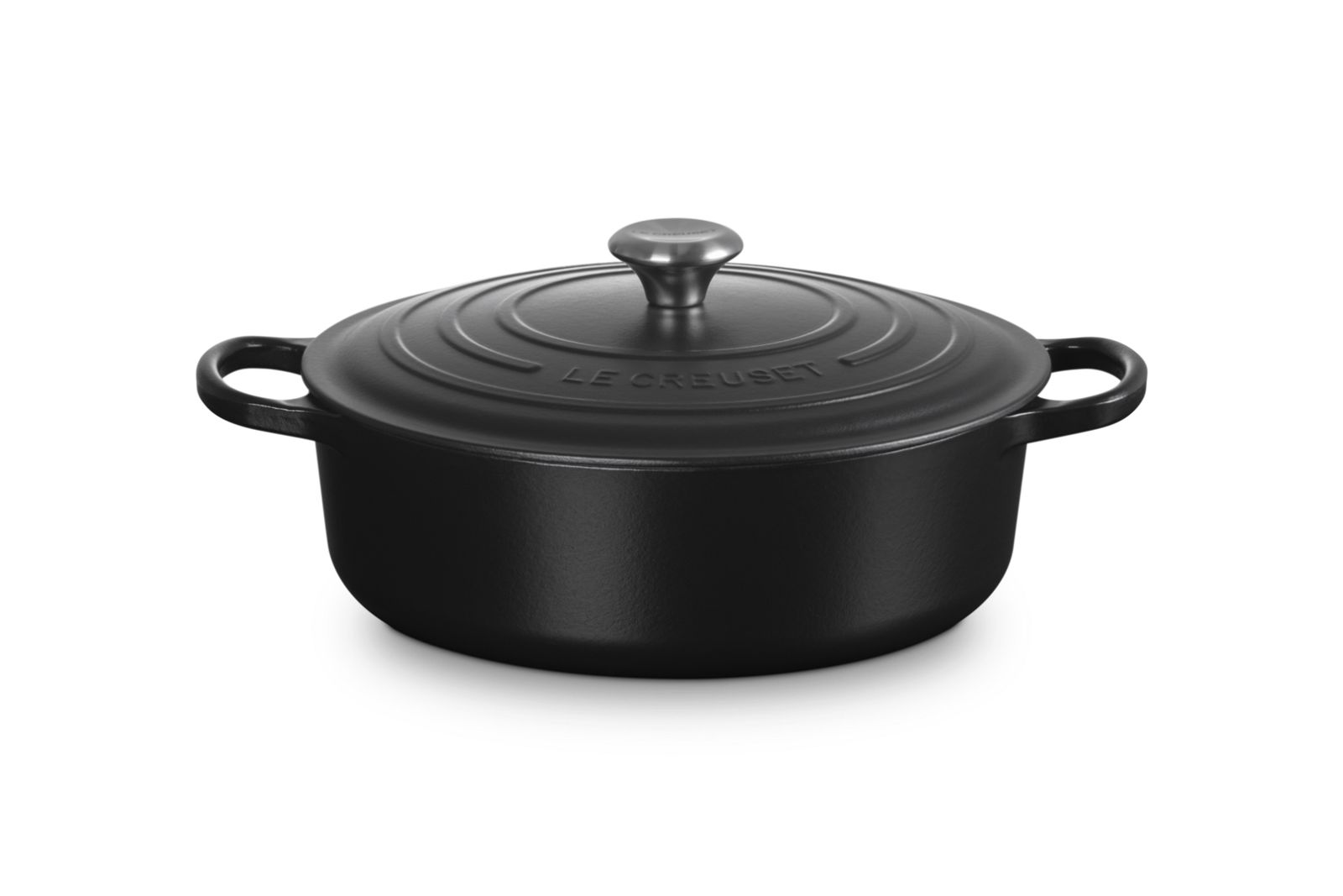 Stoofpan Rond Laag in Geëmailleerd Gietijzer 30cm 6,2L Mat zwart