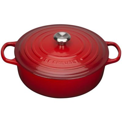 Stoofpan Rond Laag in Geëmailleerd Gietijzer 30cm 6,2LKersenrood  Le Creuset