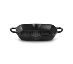 Grillplaat Vierkant Hoog in Geëmailleerd Gietijzer 30cm Mat zwart Le Creuset