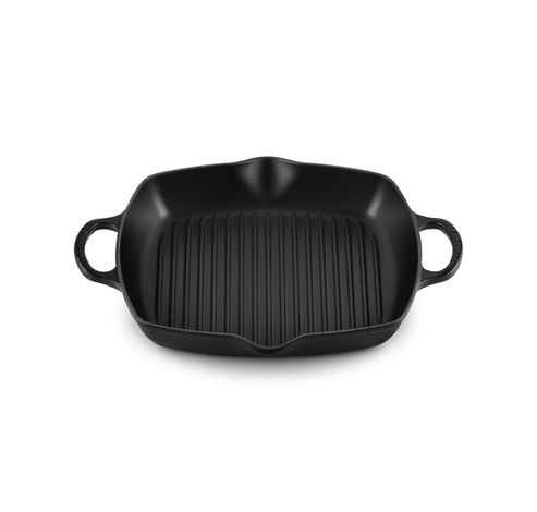 Grillplaat Vierkant Hoog in Geëmailleerd Gietijzer 30cm Mat zwart  Le Creuset