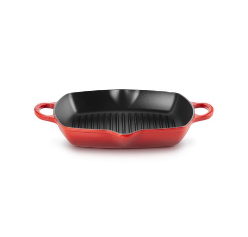 Gril carré profond en fonte émaillée 30cm Cerise  Le Creuset