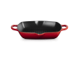 Signature Grillplaat Vierkant Hoog in Geëmailleerd Gietijzer 30cm Kersenrood