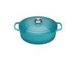 Gietijzeren Ovale cocotte 31cm 6,3L Caribbean Blue 