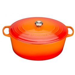 Gietijzeren Ovale cocotte 33cm 7,5l Oranjerood 