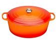 Gietijzeren Ovale cocotte 33cm 7,5l Oranjerood