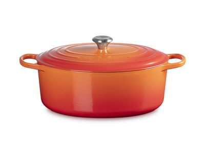 Stoofpan Ovaal in Geëmailleerd Gietijzer 35cm 8,9L Oranjerood