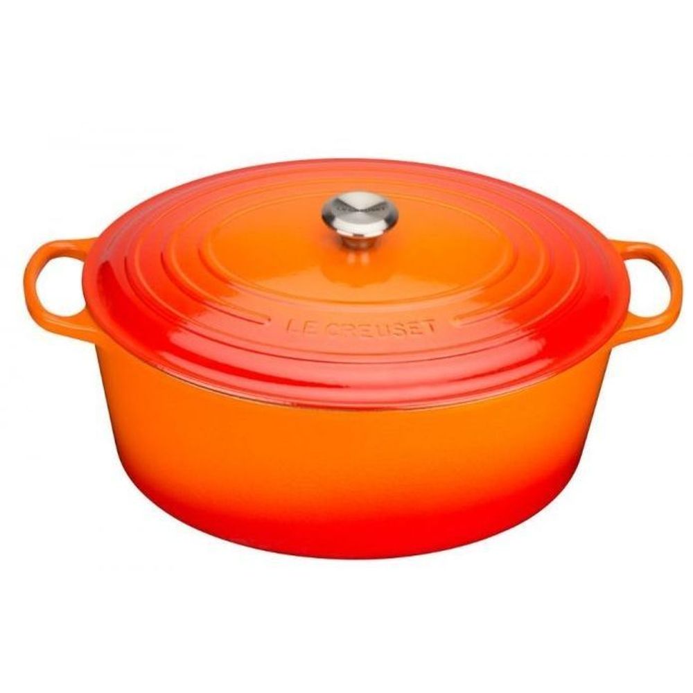 Gietijzeren Ovale cocotte 40cm 13,9l Oranjerood 