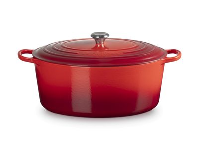 Stoofpan Ovaal in Geëmailleerd Gietijzer 40cm 13,9l Oranjerood